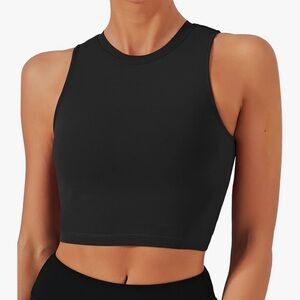 Black Sleeveless Crop Top